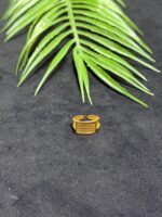 925 Sterling Silver Woven Band Ring – Gold Plated - Image 2