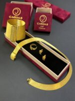 925 Sterling Silver – 19/7-Row Trabzon Woven Jewelry Set with Earrings & Ring - Görsel 2