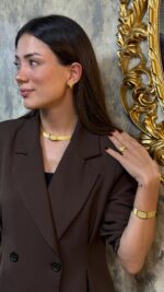 925 Sterling Silver – 7/5-Row Trabzon Woven Filigree Jewelry Set with Earrings & Ring - Görsel 2