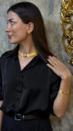 925 Sterling Silver – 7/7-Row Trabzon Woven Full Stone Jewelry Set with Earrings & Ring - Görsel 2