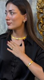 925 Sterling Silver – 5/5-Row Trabzon Woven Full Stone Jewelry Set with Earrings & Ring - Görsel 3