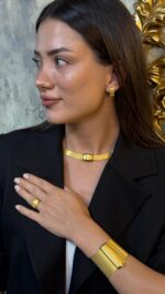 925 Sterling Silver – 19/5-Row Trabzon Woven Jewelry Set with Earrings & Ring - Görsel 4